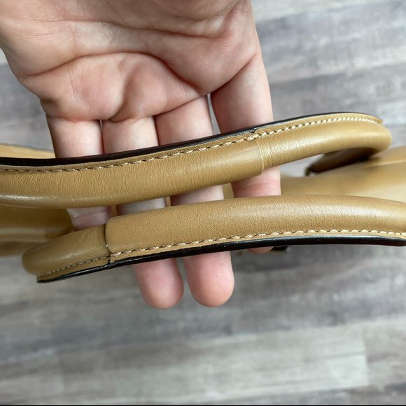 Coach Tan Leather Shoulder Bag Large Flap Purse - Picture 5 of 5